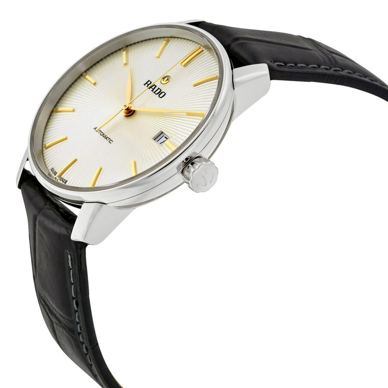 Rado Coupole Automatic White Dial Black Leather Unisex Watch #R22860105 - Watches of America #2
