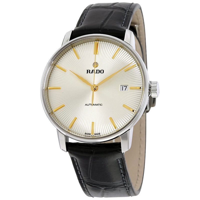 Rado Coupole Automatic White Dial Black Leather Unisex Watch #R22860105 - Watches of America