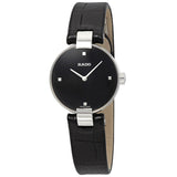 Rado Coupole Quartz Black Dial Black Leather Ladies Watch #R22854705 - Watches of America