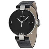 Rado Coupole Black Diamond Dial Black Leather Men's Watch #R22852705 - Watches of America
