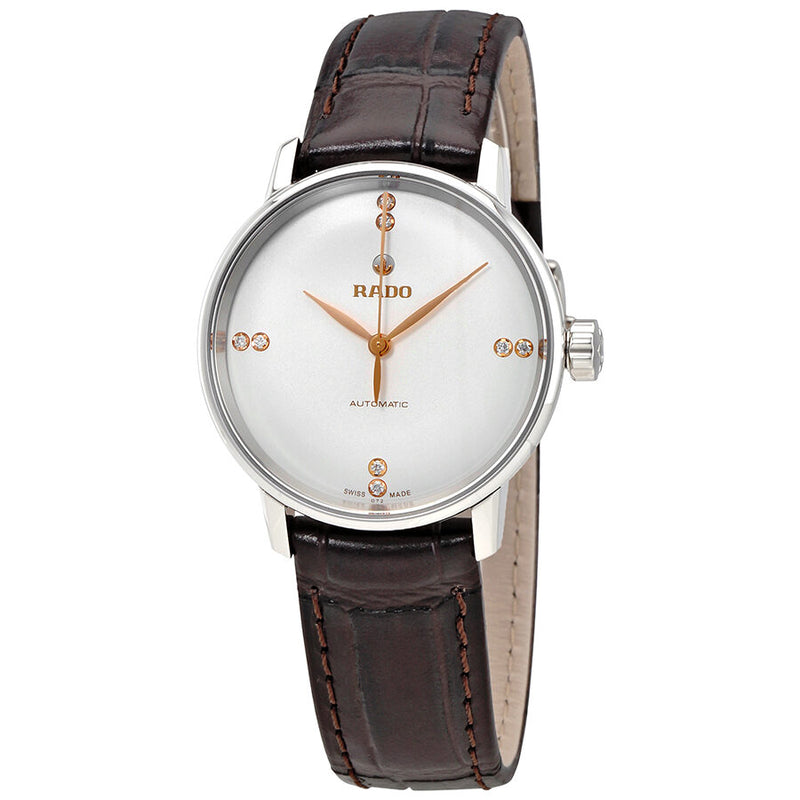 Rado Coupole Classic Automatic Silver Dial Ladies Leather Watch #R22862725 - Watches of America