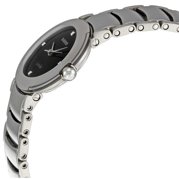 Rado Coupole Diamond Platinum-tone Ceramic Mini Ladies Watch #R22594712 - Watches of America #2