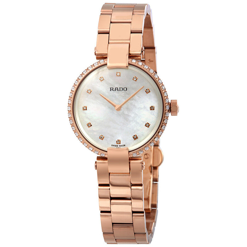 Rado Coupole White Mother of Pearl Diamond Dial Ladies Watch #R22859924 - Watches of America