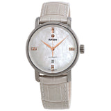 Rado Diamaster Automatic Diamond White Mother of Pearl Dial Ladies Watch #R14026945 - Watches of America