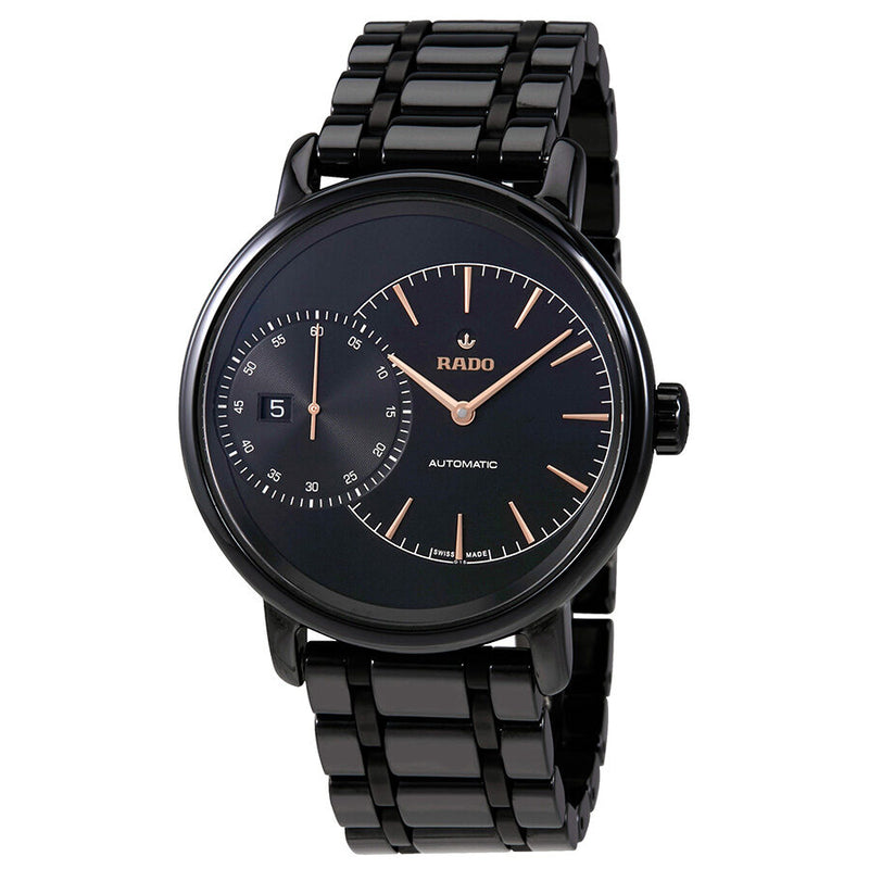 Rado Diamaster Grande Seconde Automatic Black High-tech Ceramic Men's Watch #R14127152 - Watches of America