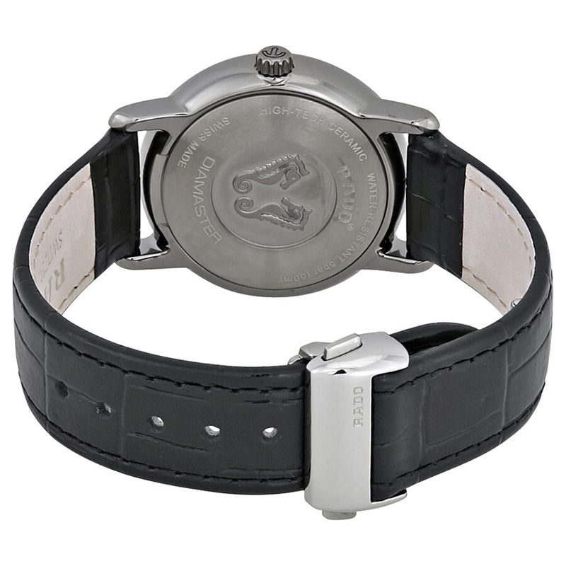 Rado DiaMaster Quartz Silver Dial Black Leather Ladies Watch #R14064105 - Watches of America #3