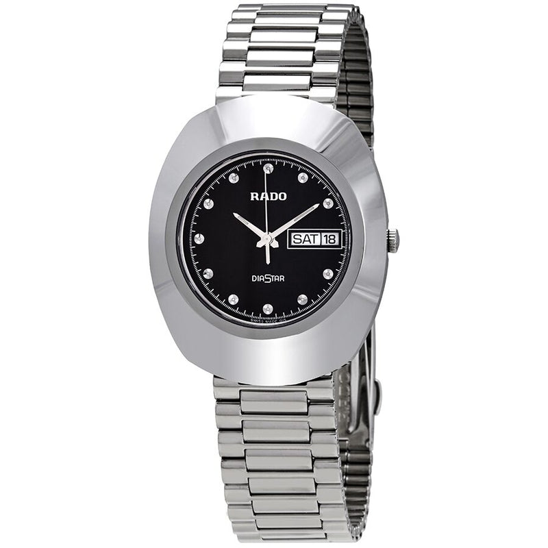 Rado Diastar Black Dial Stainless Steel Men's Watch #R12391153 - Watches of America