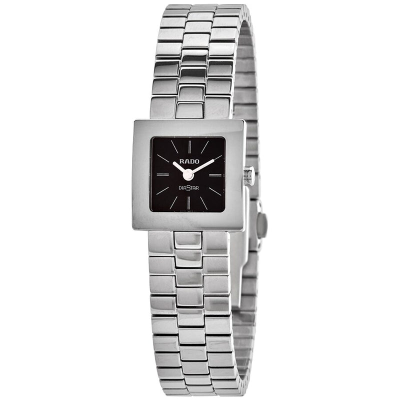 Rado Diastar Quartz Black Dial Ladies Watch #R18682183 - Watches of America