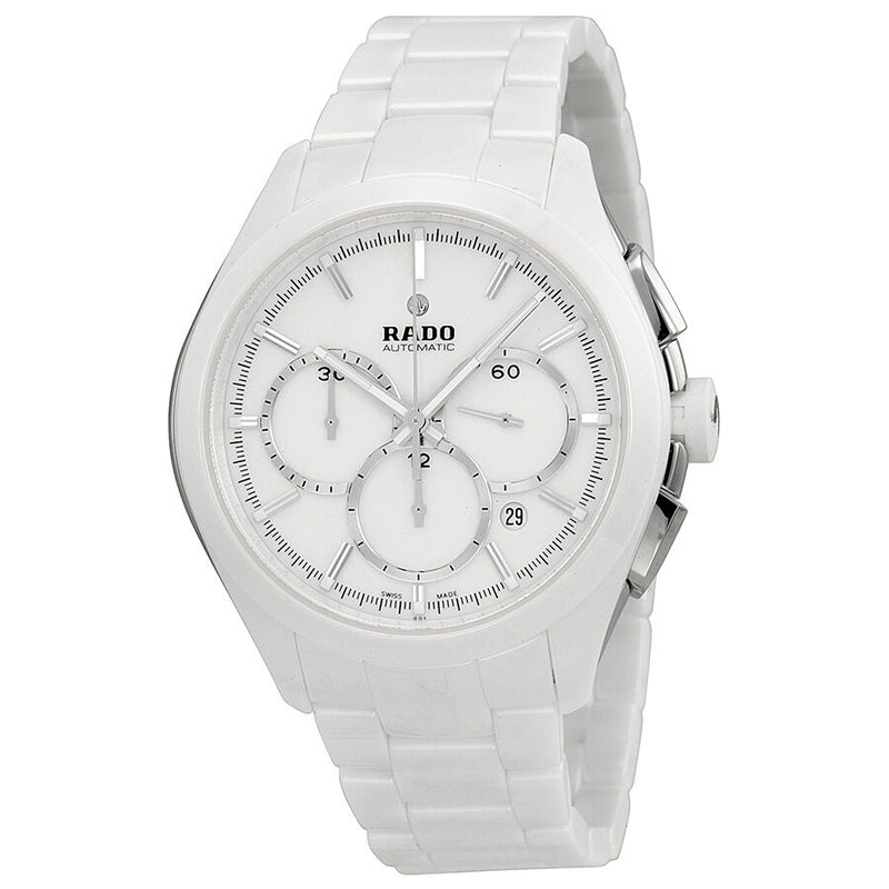 Rado Hyperchrome Automatic Chronograph White Dial White Ceramic Men's Watch #R32274012 - Watches of America