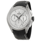 Rado Hyperchrome Automatic Silver Dial Black Leather Men's Watch #R32276105 - Watches of America