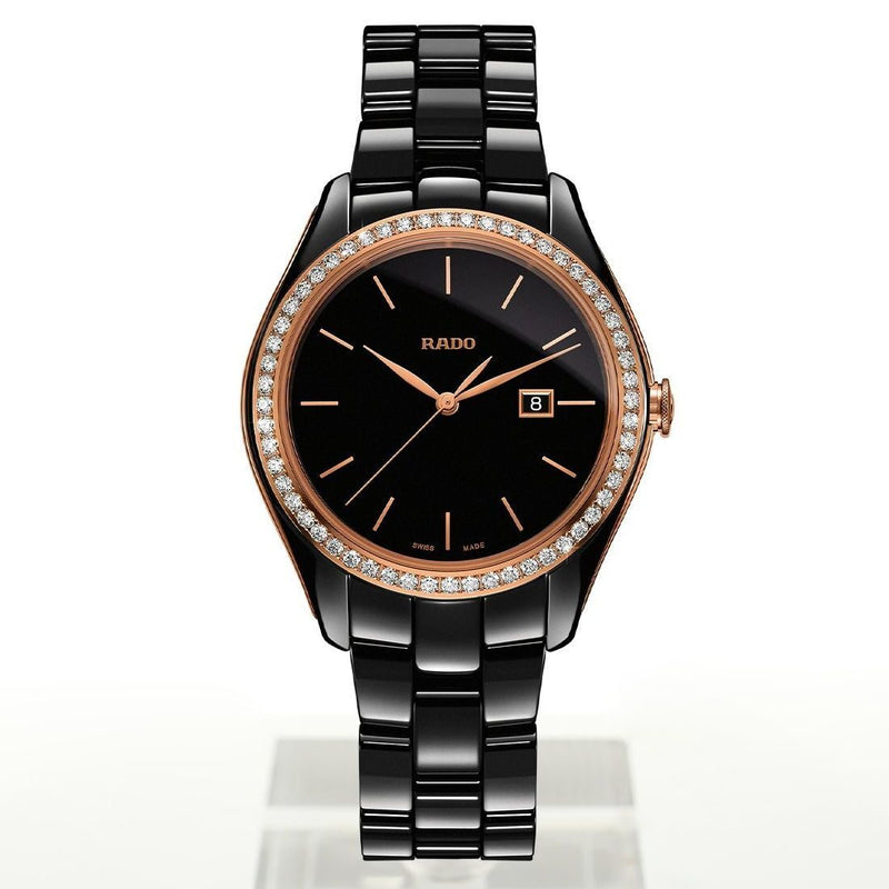 Rado Hyperchrome Quartz Diamond Black Dial Ladies Watch #R32123152 - Watches of America