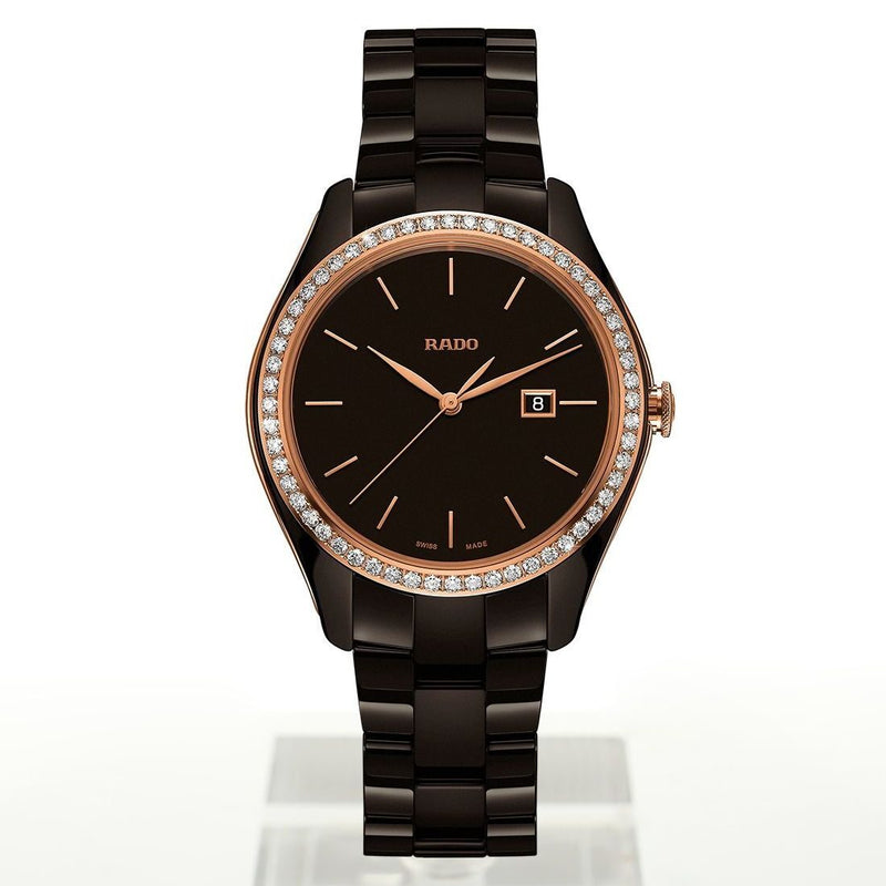 Rado HyperChrome Quartz Diamond Brown Dial Ladies Watch #R32124302 - Watches of America