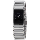 Rado Integral Black Dial Stainless Steel Ladies Watch #R20786759 - Watches of America