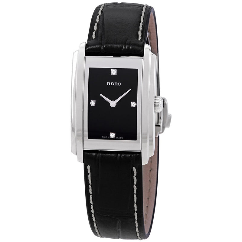 Rado Integral Diamond Black Dial Ladies Watch #R20213715 - Watches of America