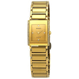 Rado Integral Jubile Quartz Diamond Gold Dial Ladies Watch #R20339742 - Watches of America