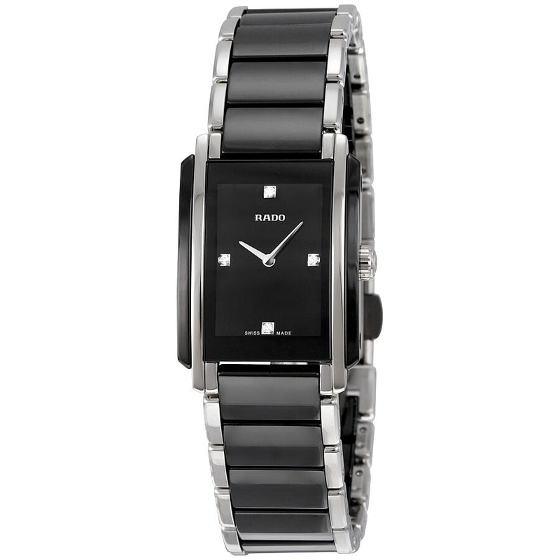 Rado Integral Quartz Black Dial Black Ceramic Ladies Watch #R20613712 - Watches of America
