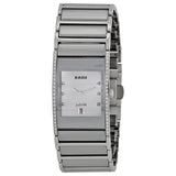 Rado Integral Silver Dial Diamond Platium-tone Ceramic Ladies Watch #R20732712 - Watches of America