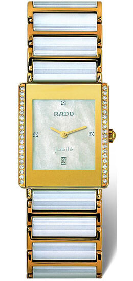 Rado Integral Superjubile Diamond 18kt Yellow Gold Pearl-tone Ceramic Unisex Watch #R20338902 - Watches of America