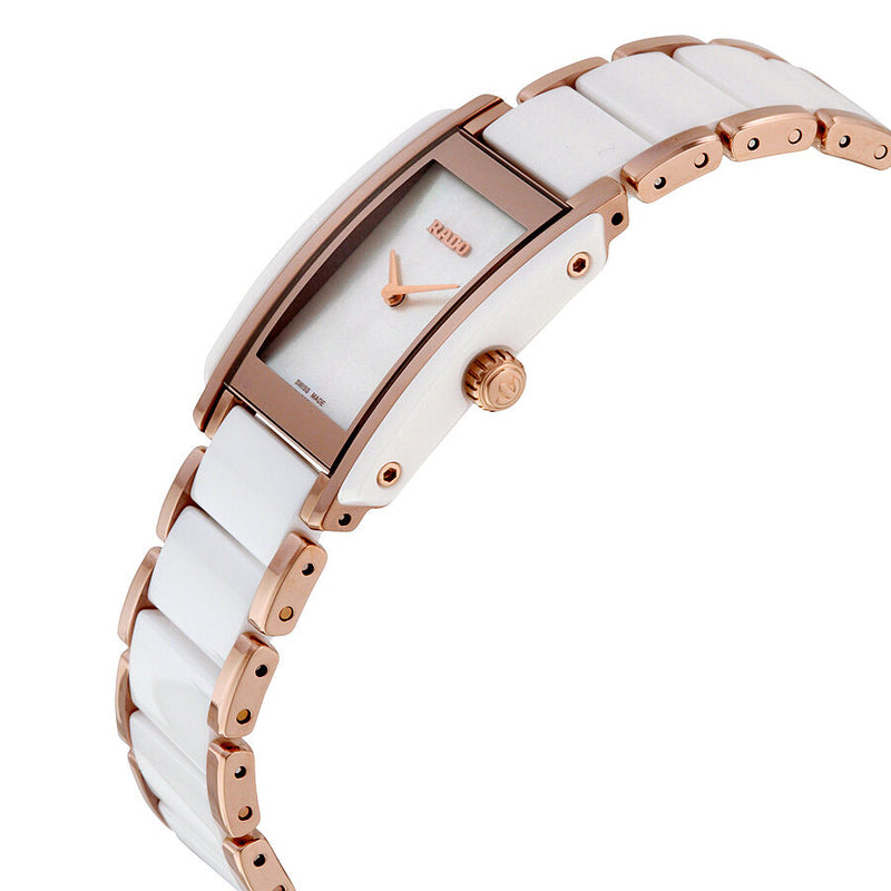 Rado Interal Quartz Mother of Pearl Dial Rose Gold PVD and White Ceramic Ladies Watch #R20844902 - Watches of America #2