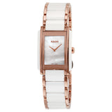 Rado Interal Quartz Mother of Pearl Dial Rose Gold PVD and White Ceramic Ladies Watch #R20844902 - Watches of America