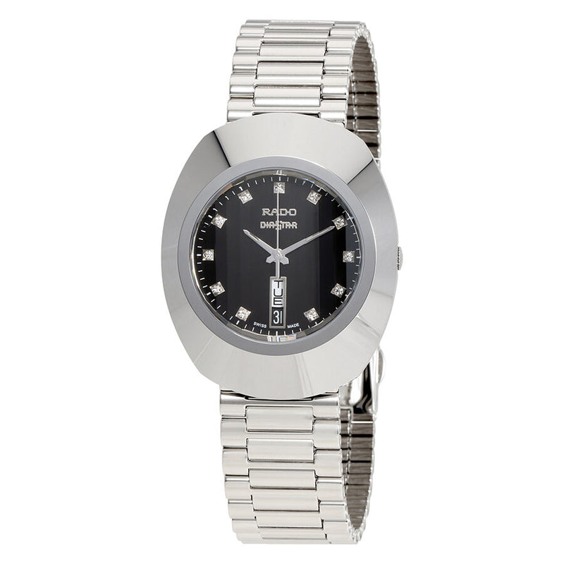 Rado Original Diastar Black Diamond Dial Men's Watch #R12305313 - Watches of America