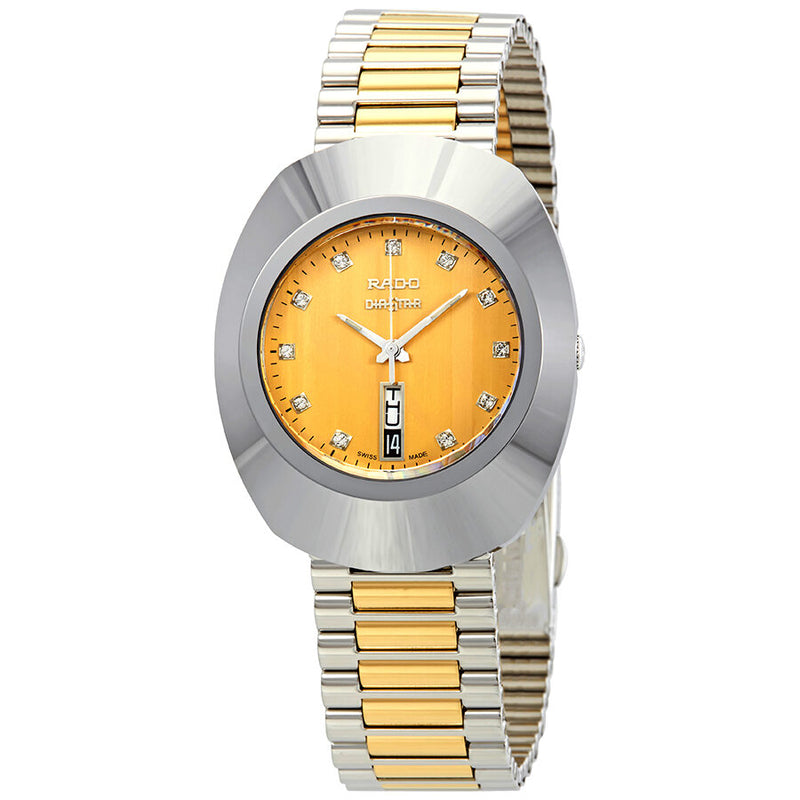 Rado Original Yellow Gold Dial Two-tone Ladies Watch #R12305304 - Watches of America