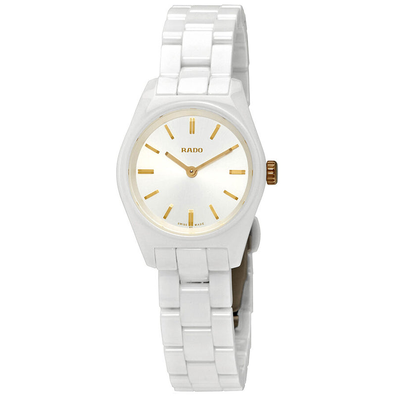 Rado Specchio Silver Dial White Ceramos Ladies Watch #R31509112 - Watches of America