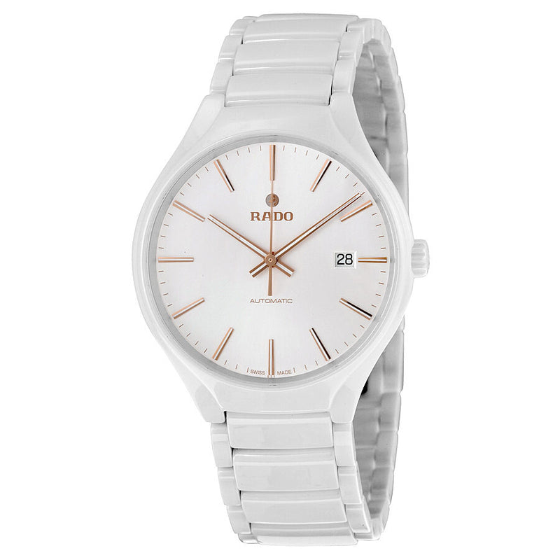 Rado True Automatic White Dial White Ceramic Unisex Watch #R27058112 - Watches of America