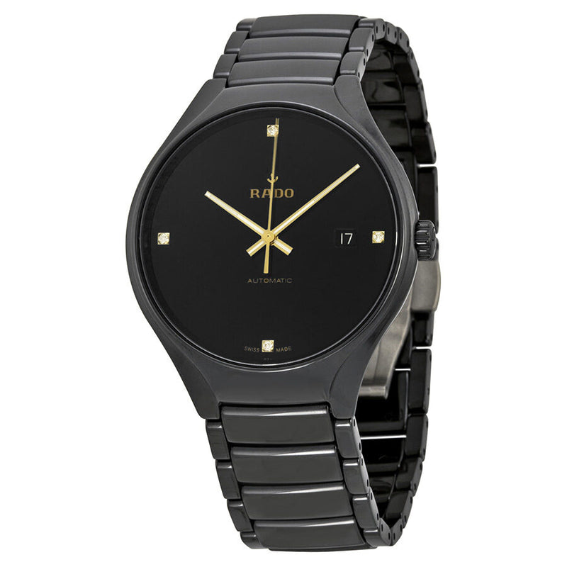 Rado True  Black Dial Black Ceramic Men's Watch #R27056712 - Watches of America