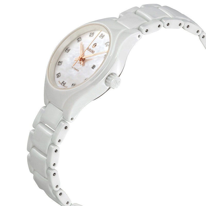 Rado True Automatic Mother of Pearl Diamond Dial Ladies Ceramic Watch #R27244902 - Watches of America #2