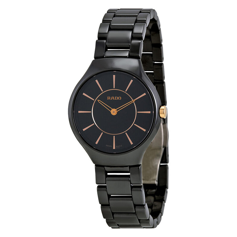 Reloj Rado True Thinline de cerámica negra para mujer R27742152