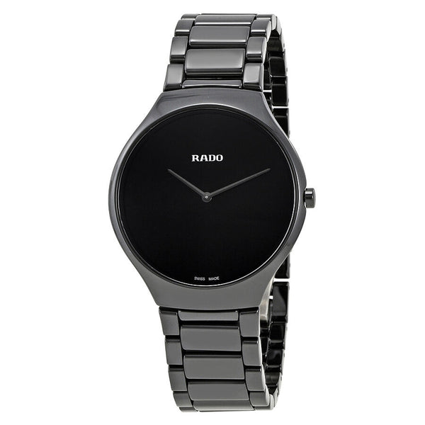 Rado True Thinline Black Ceramic Men's Watch #R27741182 - Watches of America