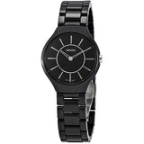Rado True Thinline Black Dial Black Ceramic Ladies Watch #R27742162 - Watches of America