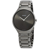 Rado True Thinline Grey Dial Men's Ceramic Watch #R27955122 - Watches of America