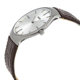 Rado True Thinline Silver Dial Brown Leather Men's Watch #R27955105 - Watches of America #2