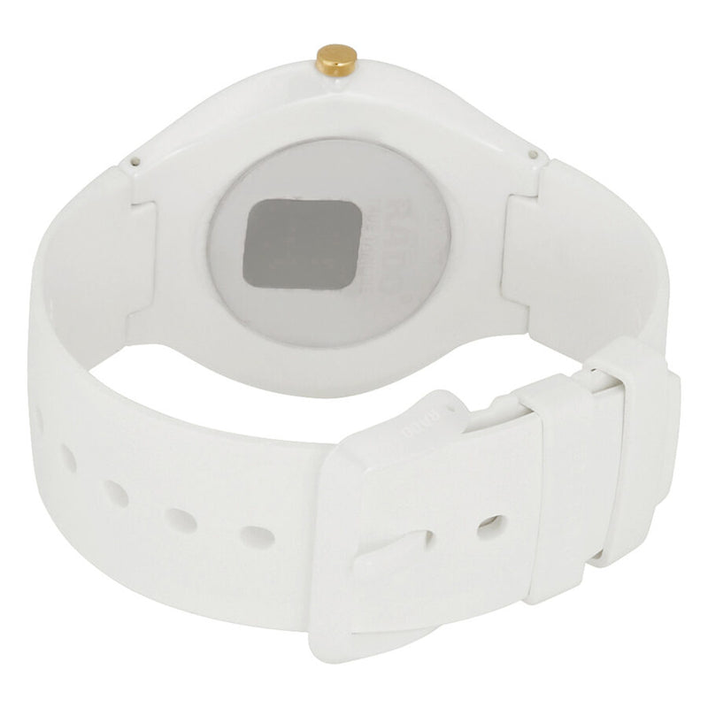 Rado True Thinline White Diamond Dial White Rubber Ladies Watch #R27957709 - Watches of America #3