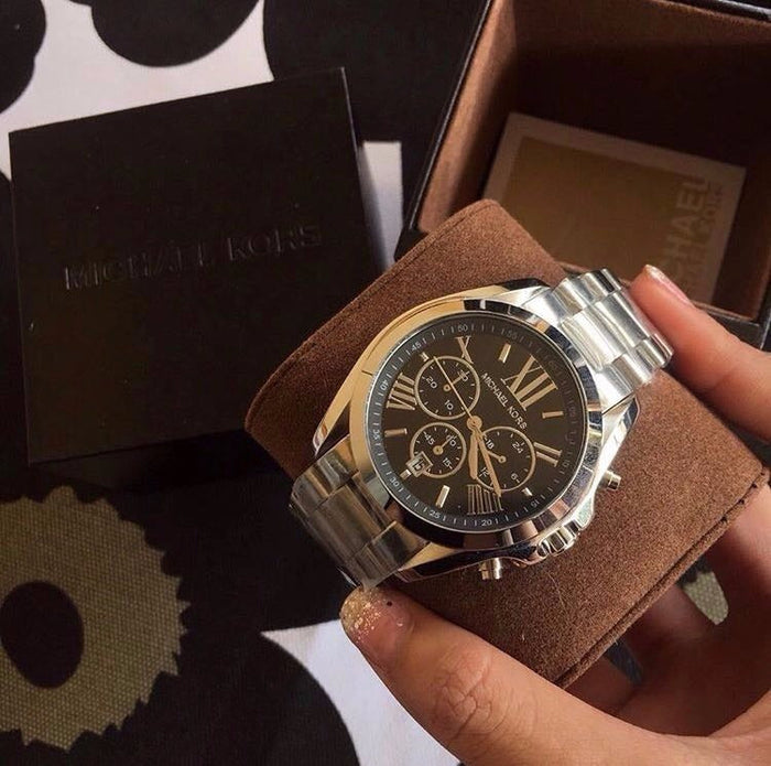 Michael Kors Bradshaw Chronograph Black Dial Silver Unisex Watch MK5705 Watches of America