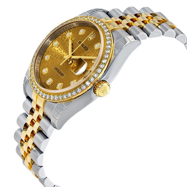 Rolex Oyster Perpetual Datejust 36 Champagne Dial Stainless Steel and 18K Yellow Gold Jubilee Bracelet Automatic 36 mm Watch #116243CJDJ - Watches of America #2