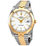 Rolex Datejust 41 White Dial Steel and 18K Yellow Gold Jubilee Bracelet Men's Watch #126303WSJ - Watches of America