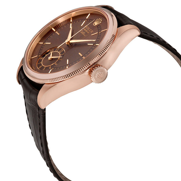 Rolex Cellini Brown Guilloche Dial Automatic Men's 18K Everose Gold Leather Watch #50525BRSBRL - Watches of America #2