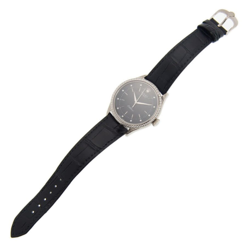 Rolex Cellini Time Automatic Diamond Black Dial Ladies Watch #50709BKDBKL - Watches of America #3