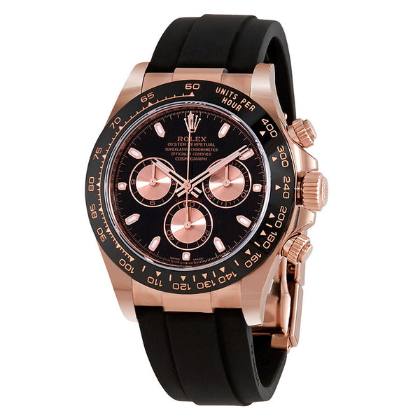 Rolex Cosmograph Daytona Black and Pink Dial Automatic Men's Oysterflex Watch #116515BKPSR - Watches of America