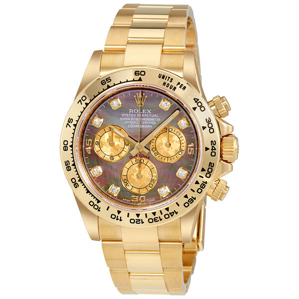 Rolex Cosmograph Daytona Black Mother of Pearl Dial 18K Yellow Gold Men's Watch #116508BKMDO - Watches of America