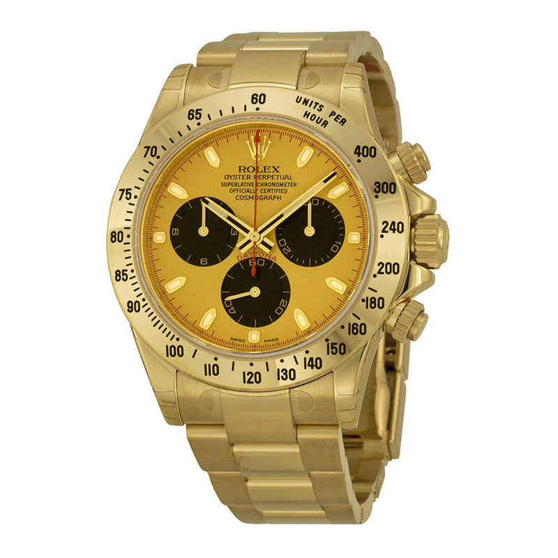 Rolex Cosmograph Daytona Champagne Dial 18K Yellow Gold Oyster Bracelet Automatic Men's Watch #116528CBKSO - Watches of America