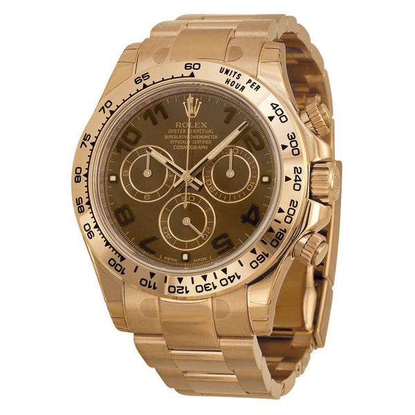 Rolex Cosmograph Daytona Chocolate Dial 18K Everose Gold Oyster Bracelet Automatic Men's Watch #116505CHAO - Watches of America