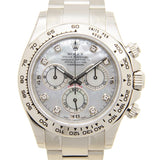 Rolex Cosmograph Daytona Mother of Pearl Diamond Dial Men's 18kt White Gold Oyster Watch #116509MDO - Watches of America