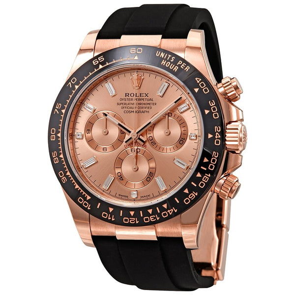 Rolex Cosmograph Daytona Pink Diamond Dial Men's Chronograph Oysterflex Watch #116515PKDR - Watches of America