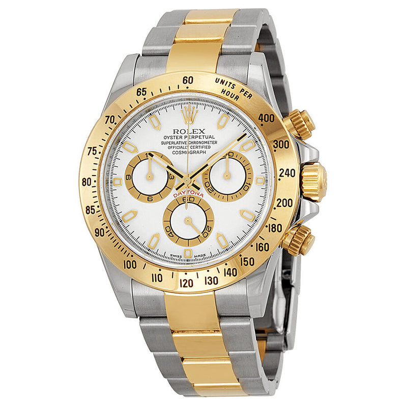 Rolex Cosmograph Daytona White Dial Stainless steel and 18K Yellow Gold Oyster Bracelet Automatic Men's Watch 116523WSO#116523-WSO - Watches of America