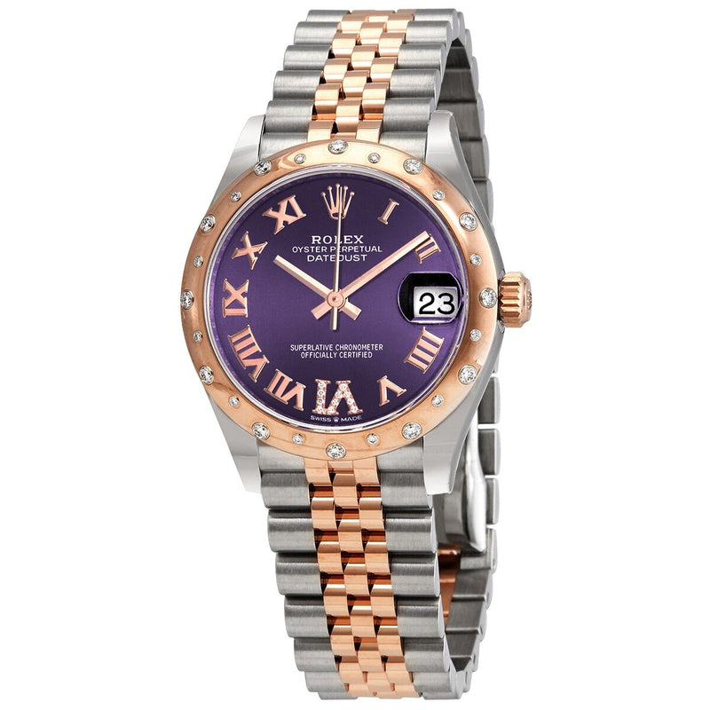 Rolex Datejust 31 Aubergine Dial Ladies Steel and 18kt Everose Gold Jubilee Watch #278341AURDJ - Watches of America
