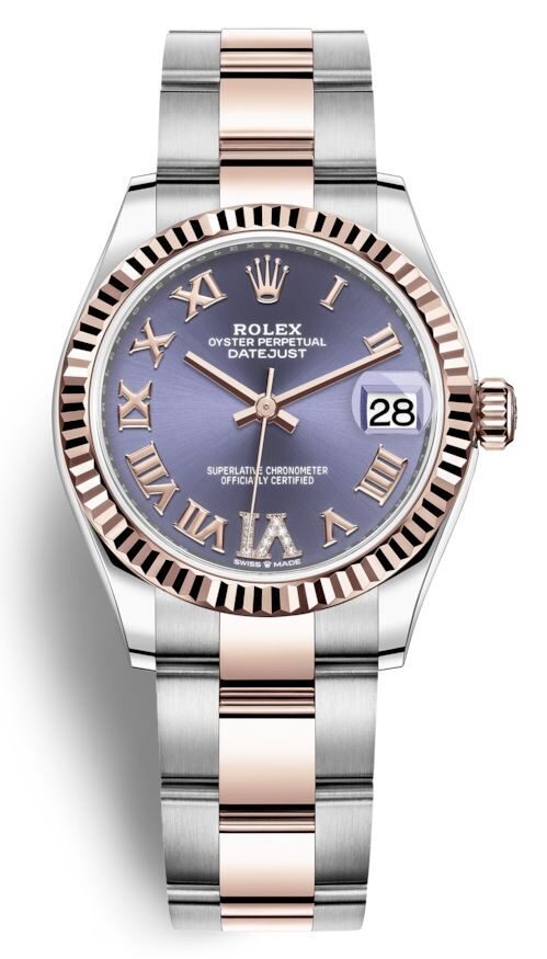 Rolex Datejust 31 Aubergine Diamond Dial Automatic Ladies Steel and 18kt Everose Gold Oyster Watch #278271AURDO - Watches of America